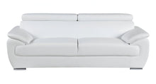 Load image into Gallery viewer, Leather Sofa With Silver Legs - White
