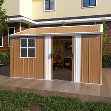 Load image into Gallery viewer, Heavy Duty Metal Storage Shed With Windows And Lockable Door, Weatherproof Outdoor Garden Shed
