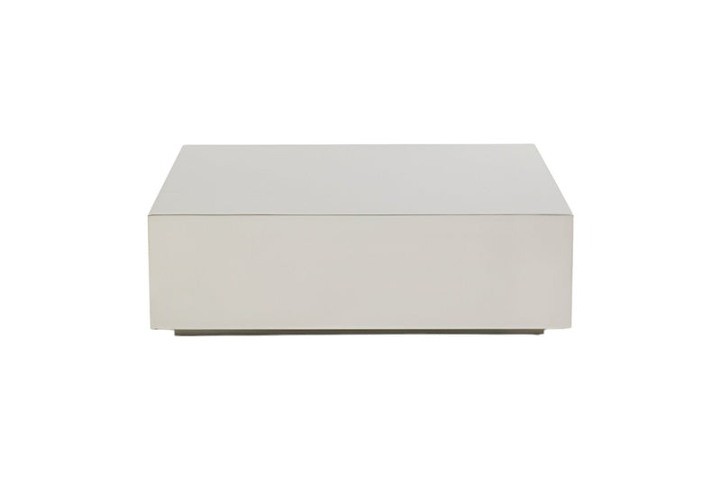 Modern Stainless Steel Coffee Table - Brushed Silver