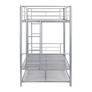 METAL BUNK BED WITH TRUNDLE  SILVER