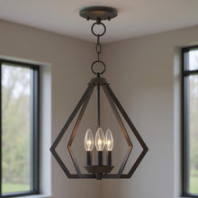 Load image into Gallery viewer, 16" Three-Light Dimmable Chandelier With Shades - Bronze
