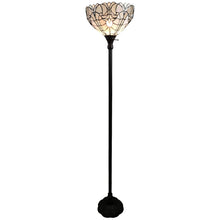 Load image into Gallery viewer, 14" x 14" x 62" Traditional Shaped Floor Lamp With White Stained Glass Bowl Shade - Brown
