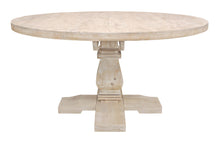 Load image into Gallery viewer, 58" Rounded Solid Wood Pedestal Base Dining Table - Natural
