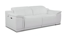 Load image into Gallery viewer, Leather USB Sofa With Silver Legs - White

