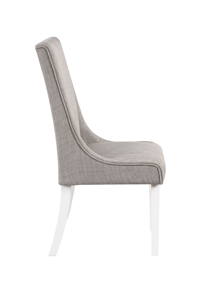 Upholstered Linen Dining Side Chairs (Set of 2) - Gray