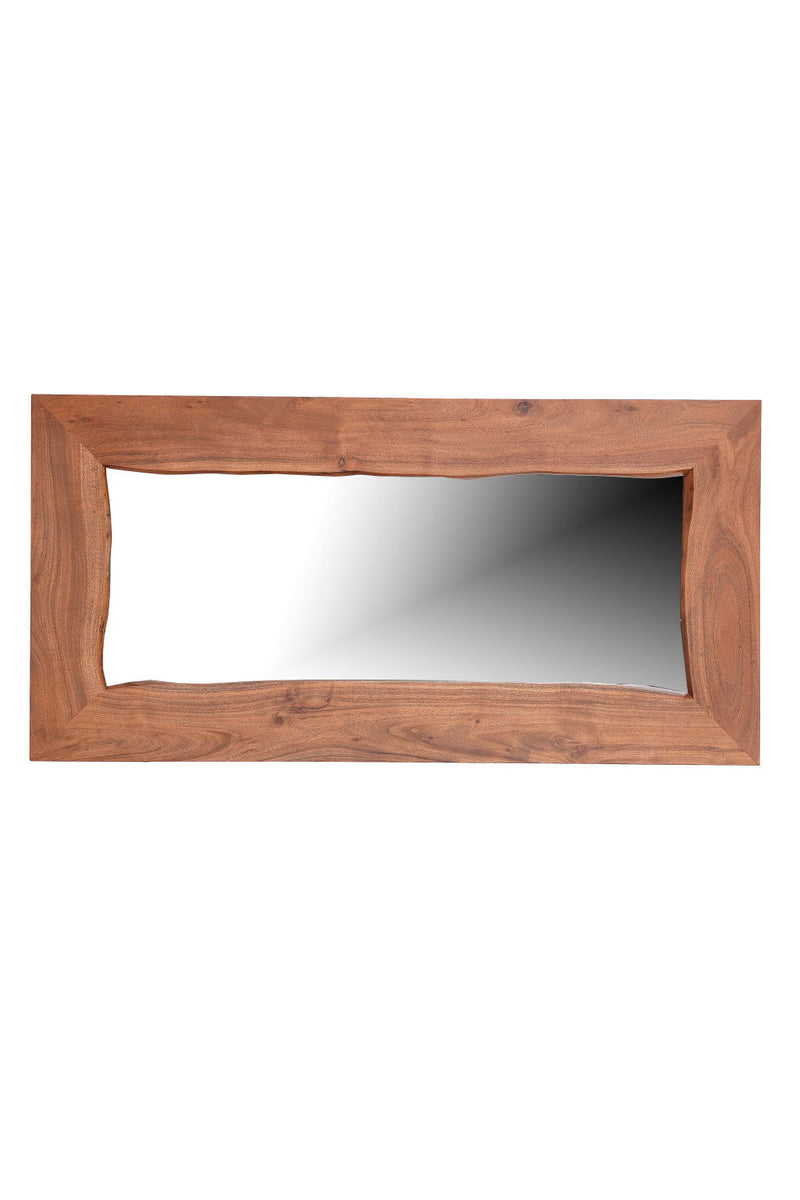 24" Solid Wood Freestanding And Wall Mount Accent Mirror - Brown