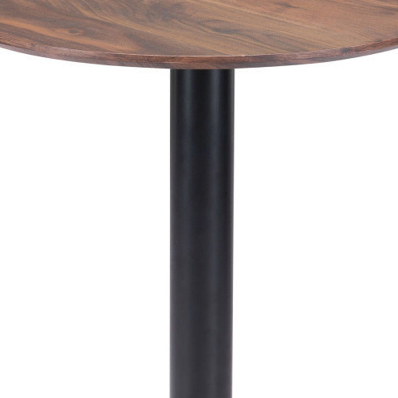 Round End Table - Black And Brown