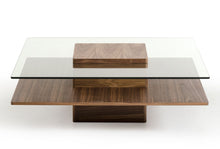 Load image into Gallery viewer, Glass Coffee Table With Shelf - Clear And Brown
