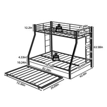 Load image into Gallery viewer, Bunk Bed For Kids, Convertible Frame With Ladders &amp; Guardrail
