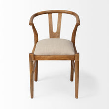 Load image into Gallery viewer, Upholstered Fabric Wishbone Back - Beige
