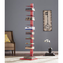 Load image into Gallery viewer, Twelve Tier Narrow Tower Bookcase - Red
