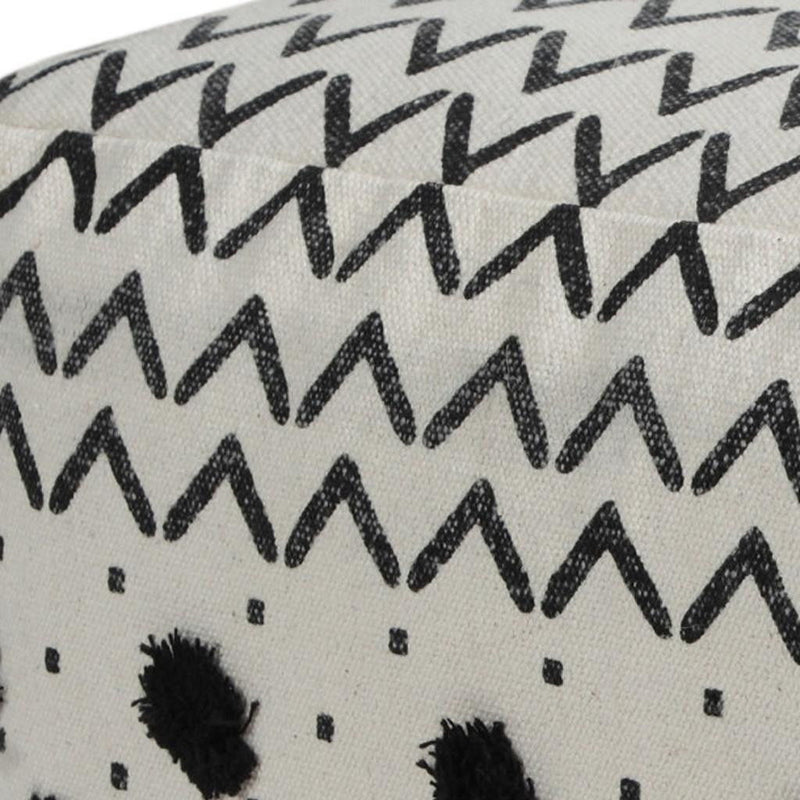 Ottoman Cotton - White / Black