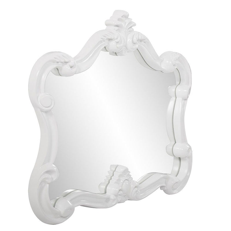 28" Baroque Framed Accent Mirror - White