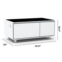 Load image into Gallery viewer, Modern Smart Coffee Table With Built-In Fridge - tooth Speaker, Wireless Charging, Touch Control Panel, USB Interface, Outlet Protection, Atmosphere Light
