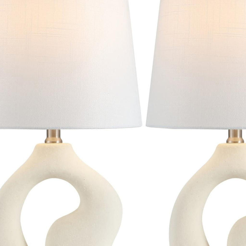 Novelty Table Lamps LED With Empire Shades (Set of 2) - Cream