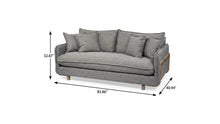 Load image into Gallery viewer, 84" Fabric Sofa With Brown Legs - Gray
