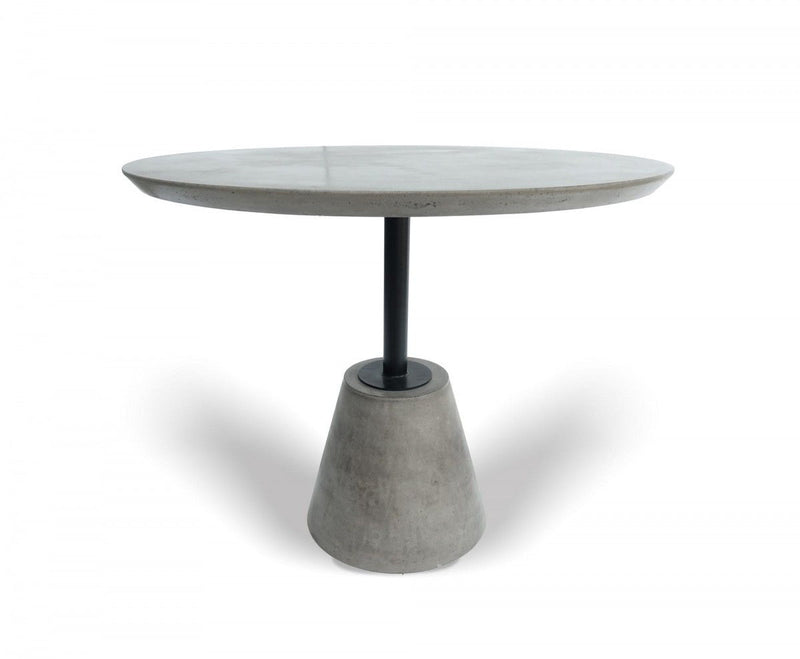 Concrete Pedestal Base Round Top Dining Table - Gray