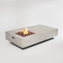 Load image into Gallery viewer, Propane Gas Fire Pit Table, 50000 Btu, Rectangular For Outside - Light Gray
