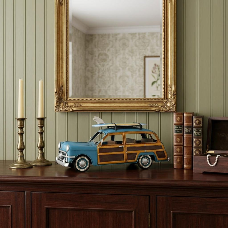 Hand Painted Decorative Car - Blue / Yellow