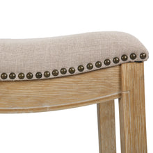 Load image into Gallery viewer, Wood Backless Counter Height Bar Chair - Cream / Brown
