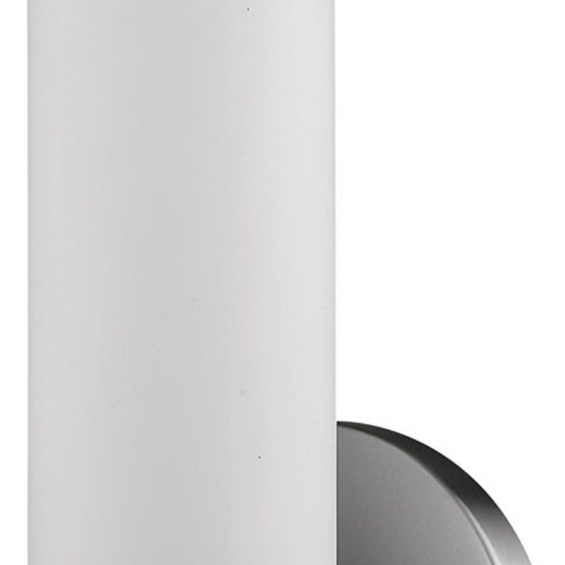 Wall Light With Narrow Frosted Glass Shade - Silver