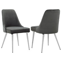 Load image into Gallery viewer, Padded Side Chair Of 2) With Upholstered Seat And Polished - Gray
