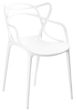 Load image into Gallery viewer, Heavy Duty Plastic Open Back Dining Arm Chairs (Set of 4) - White
