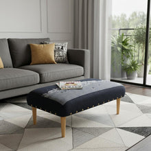 Load image into Gallery viewer, Wool 38" Ottoman - Gray / Brown

