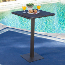 Load image into Gallery viewer, Outdoor Square Rattan Bar Table With Iron Frame - Multi Brown
