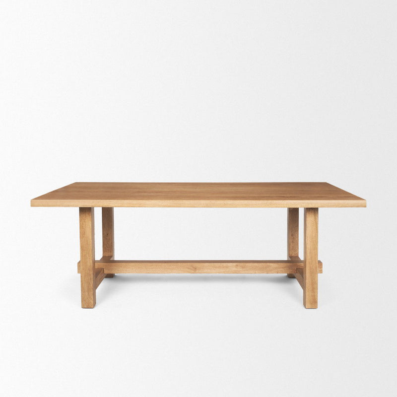 Solid Wood Trestle Base Dining Table (727889) - Brown