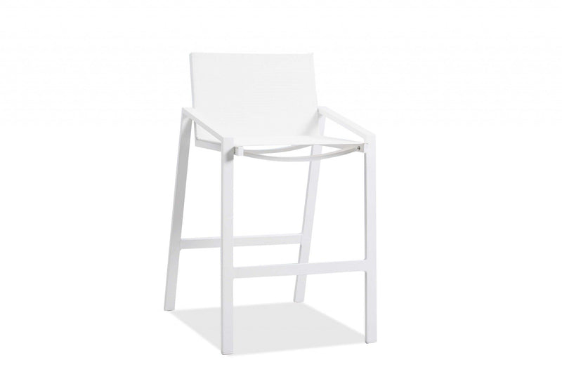 Stainless Steel Counter Height Bar Chair - White