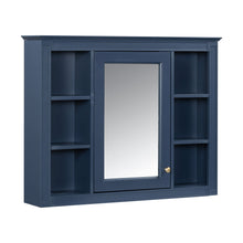 Load image into Gallery viewer, Wall Mounted Medicine Cabinet With Mirror, Storage Cabinet Featuring 6 Open Shelves And Adjustable Interior
