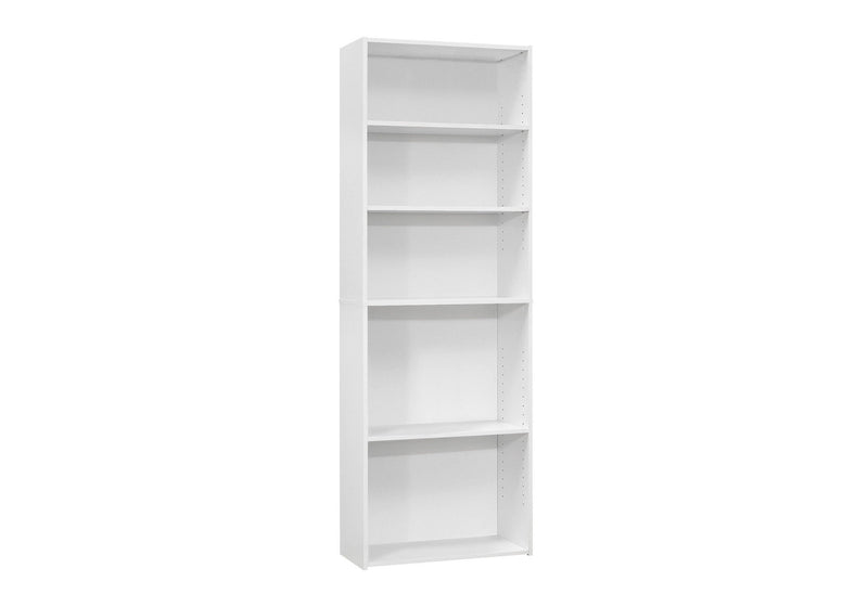 Adjustable Five Tier Bookcase - White