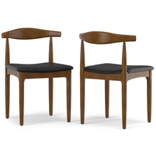 Load image into Gallery viewer, Solid Wood Dining Parsons Chairs (Set of 2) - Black / Walnut
