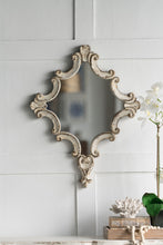 Load image into Gallery viewer, Artistic Diamond Scrollwork Mirror, Home Accent Mirror For Living Room, Entryway, Bedroom, Office - Antique White
