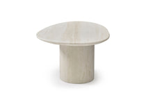 Load image into Gallery viewer, Marble Oval Pedestal End Table - Beige
