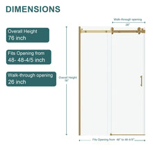Load image into Gallery viewer, Modern Single Slide Shower Door, Tempered Glass, Stainless Steel Frame
