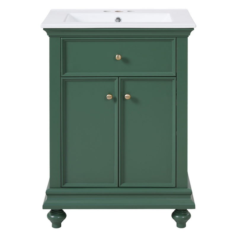 Modern Bathroom Vanity With Tip-Out Drawer And Soft-Close Hinges