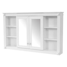 Load image into Gallery viewer, Wall-Mounted Mirror Cabinet With Adjustable Shelf And Open Shelves
