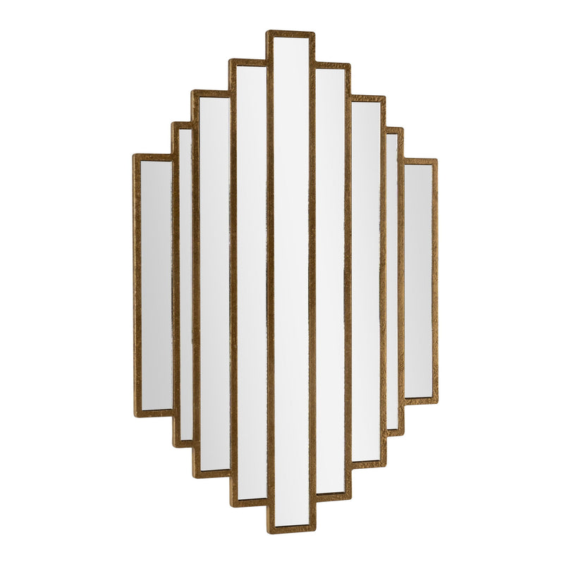 32" Diamond Metal Framed Accent Mirror - Gold