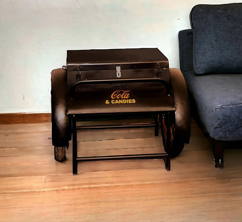 Steel End Table - Dark Brown