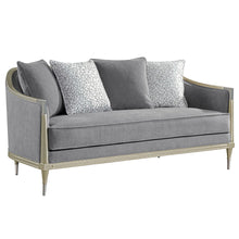 Load image into Gallery viewer, Fernando - Loveseat With 4 Pillows - Gray Chenille &amp; Champagne
