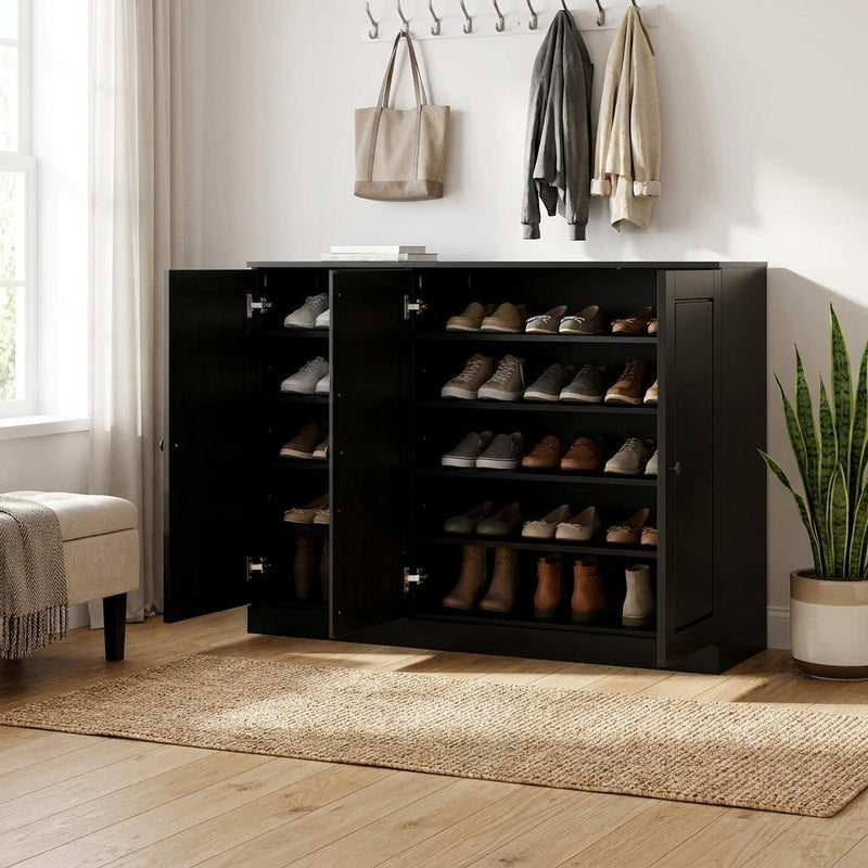 Solid Woodshoe Storage Cabinet (755964) - Black