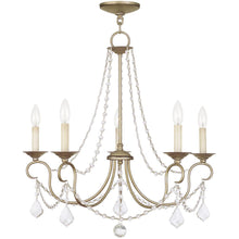 Load image into Gallery viewer, 23" Five Light Dimmable Chandelier With Shades - Silver
