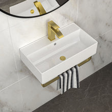 Load image into Gallery viewer, Wall Mounted Rectangular Bathroom Sink With Towel Bar
