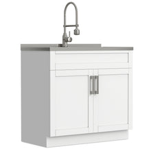 Load image into Gallery viewer, Hennessy - Deluxe Laundry Cabinet With Faucet And Stainless Steel Sink
