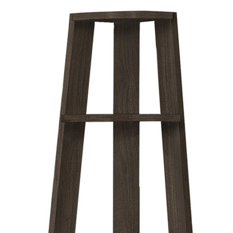 Particle Board Five Tier Corner Bookcase - Oak