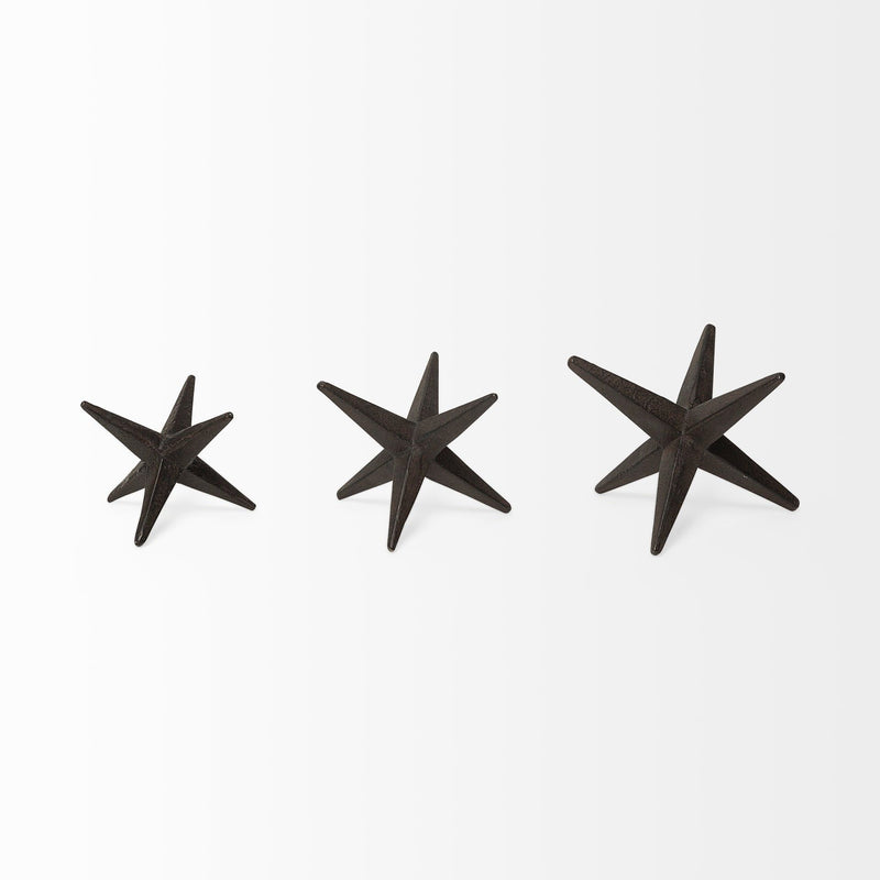 Star Tabletop Sculptures (Set of 3) - Black