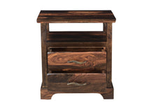 Load image into Gallery viewer, Two Drawer Solid Wood Nightstand - Dark Brown
