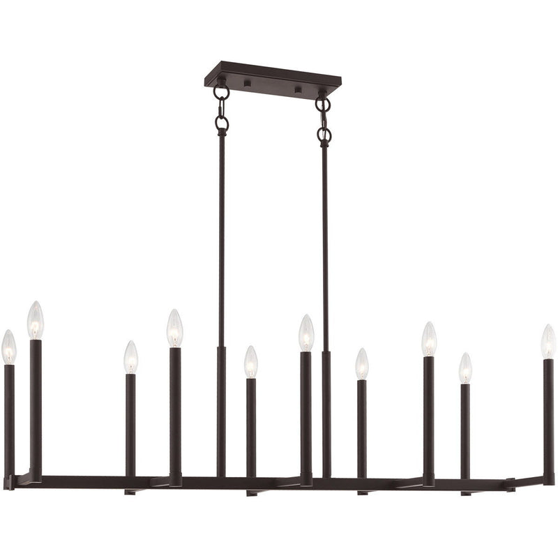 18'' Ten Light Dimmable Chandelier With Shades - Bronze